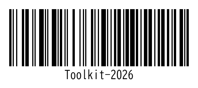 Example CODE128 barcode containing Toolkit-2026